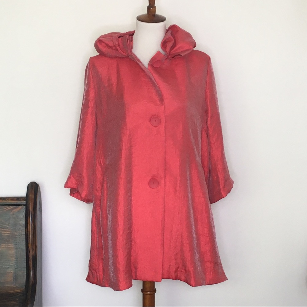 🎉 Damee, Inc. Red Hooded Jacket Medium